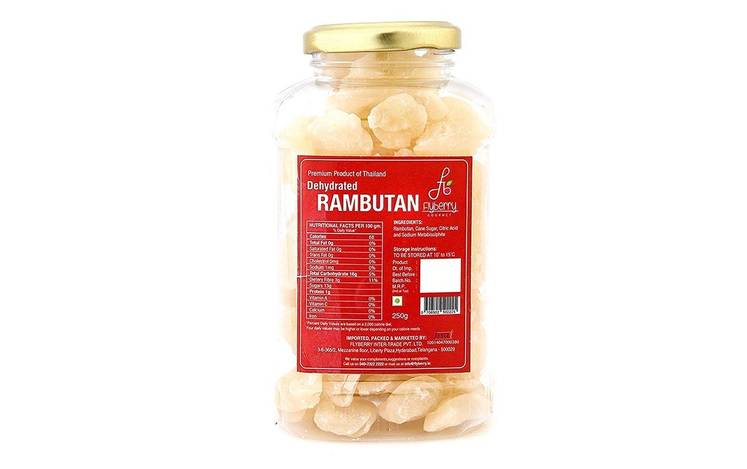 Flyberry Gourmet Dehydrated Rambutan    Jar  250 grams